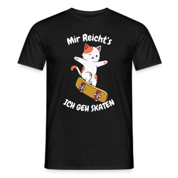 Mir Reichts Ich Geh Skaten Katze Skate Board - Männer T-Shirt - Schwarz - Vorne - AI Model Male 178 light (178cm)