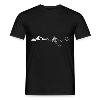 Heart - Heartbeat - Montagne - Ski - (7) - T-shirt homme - noir - Devant - AI Model Male 178 light (178cm)