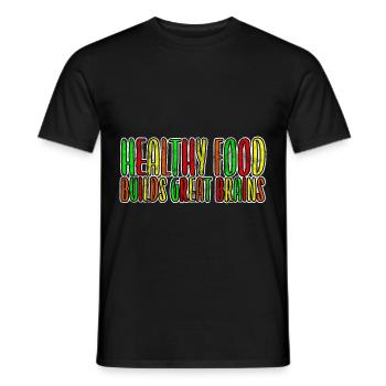 Healthy Foods Build Great Brains 3 - Men's T-Shirt - black - Front - AI Model Male 178 light (178cm)