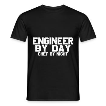 Ingénieur le jour, Chef le soir 7 - T-shirt homme - noir - Devant - AI Model Male 178 light (178cm)