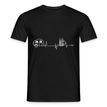 Bier - Herzklopfen - Campingwagen - (2) - Männer T-Shirt - Schwarz - Vorne - AI Model Male 178 light (178cm)