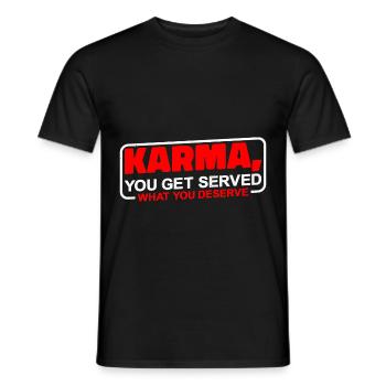 Karma, on vous sert ce que vous méritez 3 - T-shirt homme - noir - Devant - AI Model Male 178 light (178cm)