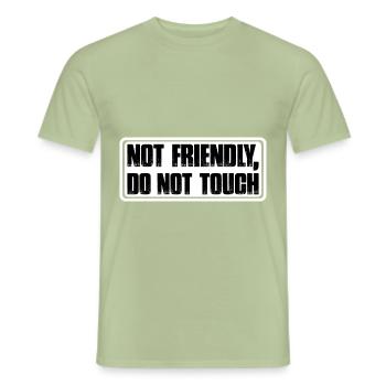 Pas amical, ne touchez pas 8 - T-shirt homme - vert sauge - Devant - AI Model Male 178 light (178cm)