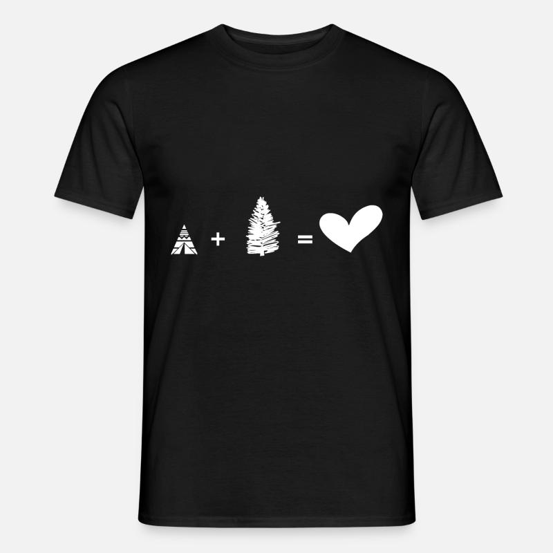 Baum - Herz - Camping - (2) - Männer T-Shirt - Schwarz