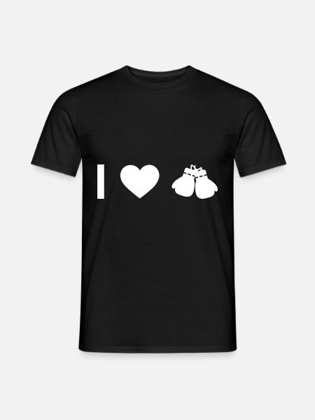 I coeur et boxe - - T-shirt homme - noir