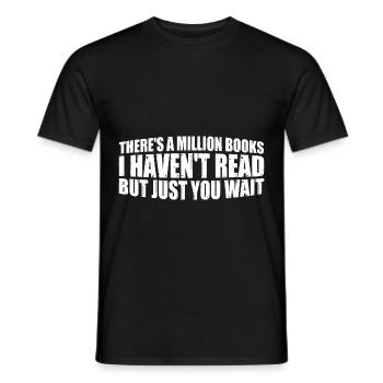 There's A Million Books I Haven't Read 4 - Men's T-Shirt - black - Front - AI Model Male 178 light (178cm)