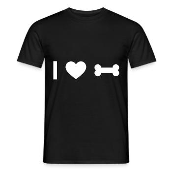 Ich Herz und Hundeknochen - - Männer T-Shirt - Schwarz - Vorne - AI Model Male 178 light (178cm)