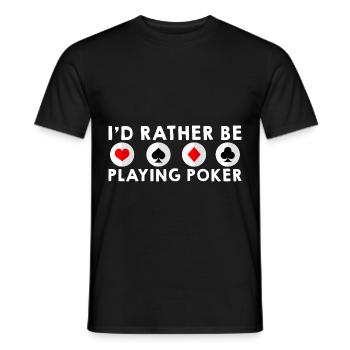 Je préfère jouer au poker - T-shirt homme - noir - Devant - AI Model Male 178 light (178cm)