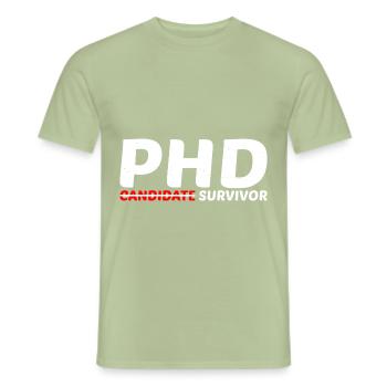 Survivant du candidat au doctorat 11 - T-shirt homme - vert sauge - Devant - AI Model Male 178 light (178cm)