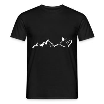 Herz - Berg - Skifahren - (5) - Männer T-Shirt - Schwarz - Vorne - AI Model Male 178 light (178cm)