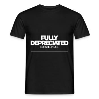 Fully Depreciated But Still In Use 4 - Männer T-Shirt - Schwarz - Vorne - AI Model Male 178 light (178cm)