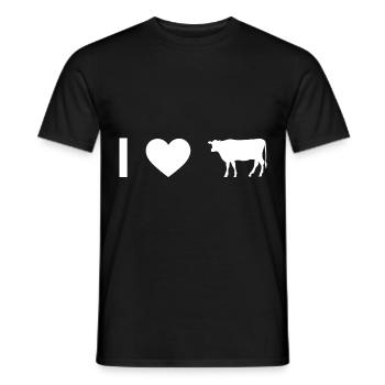 Ich Herz und Kuh - - Männer T-Shirt - Schwarz - Vorne - AI Model Male 178 light (178cm)