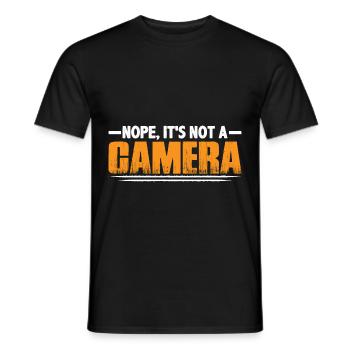 Non, ce n’est pas une caméra 4 - T-shirt homme - noir - Devant - AI Model Male 178 light (178cm)