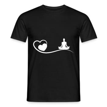 Cœur et Yoga - (yo) - T-shirt homme - noir - Devant - AI Model Male 178 light (178cm)