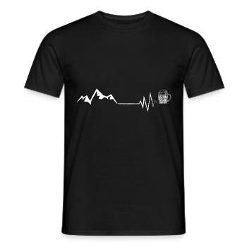 Bier - Herzschlag - Berg - (10) Bier - Herzschlag - Männer T-Shirt - Schwarz - Vorne - AI Model Male 178 light (178cm)