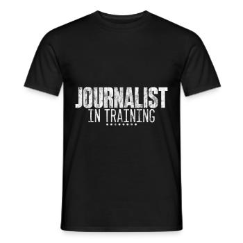 Journaliste en formation 3 - T-shirt homme - noir - Devant - AI Model Male 178 light (178cm)