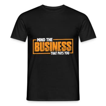 Attention à l’entreprise qui vous paie 40 - T-shirt homme - noir - Devant - AI Model Male 178 light (178cm)