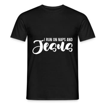 I Run On Naps And Jesus - Männer T-Shirt - Schwarz - Vorne - AI Model Male 178 light (178cm)