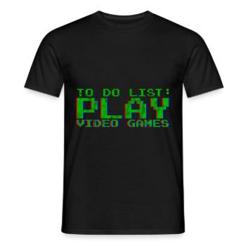 Liste de choses à faire Jouer à des jeux vidéo 3 - T-shirt homme - noir - Devant - AI Model Male 178 light (178cm)