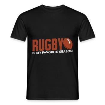 Rugby Is My Favorite Season 4 - Men's T-Shirt - black - Front - AI Model Male 178 light (178cm)