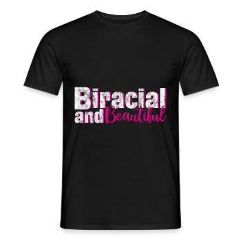 Biracial And Beautiful 3 - Men's T-Shirt - black - Front - AI Model Male 178 light (178cm)