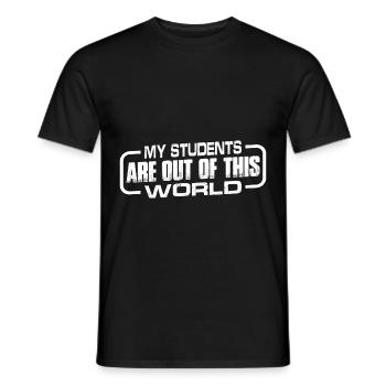 My Students Are Out Of This World 14 - Männer T-Shirt - Schwarz - Vorne - AI Model Male 178 light (178cm)