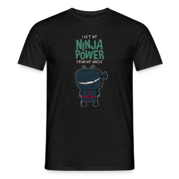 Cadeau de naissance de parrain oncle Ninja Power - T-shirt homme - noir - Devant - AI Model Male 178 light (178cm)