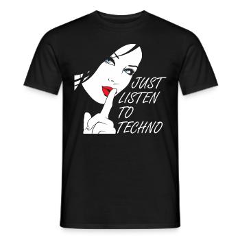 Techno-Girl Design Techno Music Sort cadeau - T-shirt homme - noir - Devant - AI Model Male 178 light (178cm)
