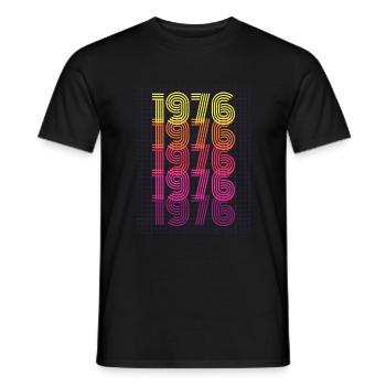 1976 Rétro cadeau d’anniversaire vintage - T-shirt homme - noir - Devant - AI Model Male 178 light (178cm)