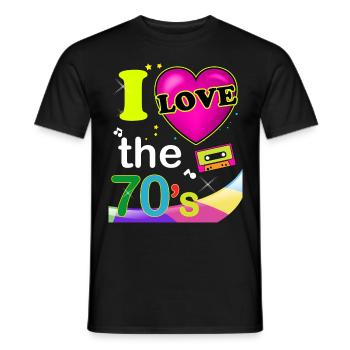 70s Retro Trend Gift Humor - Men's T-Shirt - black - Front - AI Model Male 178 light (178cm)