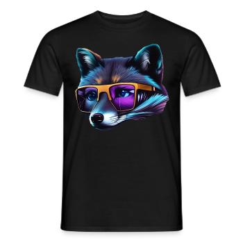 Cool fox - Men's T-Shirt - black - Front - AI Model Male 178 light (178cm)