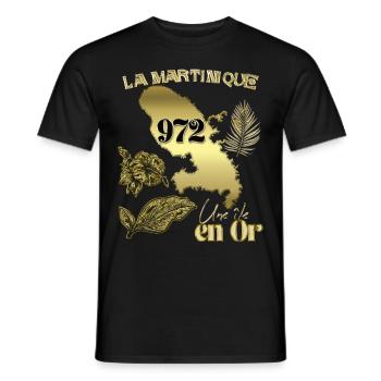 Martinique Ile En Or Homme Antillais Ou Femme - T-shirt homme - noir - Devant - AI Model Male 178 light (178cm)
