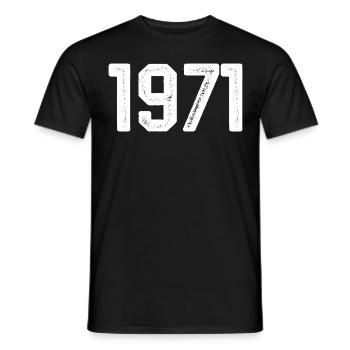 1971 Vintage Born Vintage 1971 Birthday 1971 - Men's T-Shirt - black - Front - AI Model Male 178 light (178cm)