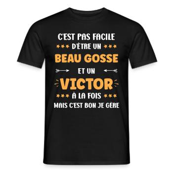 Victor - T-shirt homme - noir - Devant - AI Model Male 178 light (178cm)