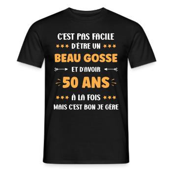 50 ANS - T-shirt homme - noir - Devant - AI Model Male 178 light (178cm)