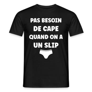 Slip - T-shirt homme - noir - Devant - AI Model Male 178 light (178cm)