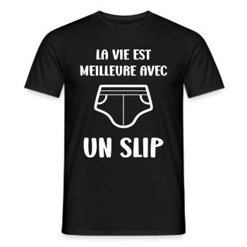 Slip - T-shirt homme - noir - Devant - AI Model Male 178 light (178cm)