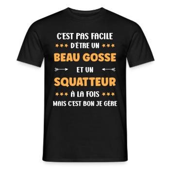 squatteur - T-shirt homme - noir - Devant - AI Model Male 178 light (178cm)