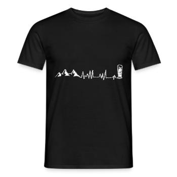 Bier - Herzschlag - Berg - (4) - Männer T-Shirt - Schwarz - Vorne - AI Model Male 178 light (178cm)