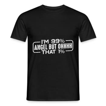 Je suis 99% Ange Mais oh que 1% 3 - T-shirt homme - noir - Devant - AI Model Male 178 light (178cm)