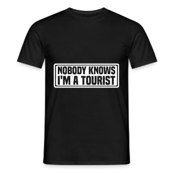Nobody Knows I'm A Tourist 7 - Men's T-Shirt - black - Front - AI Model Male 178 light (178cm)