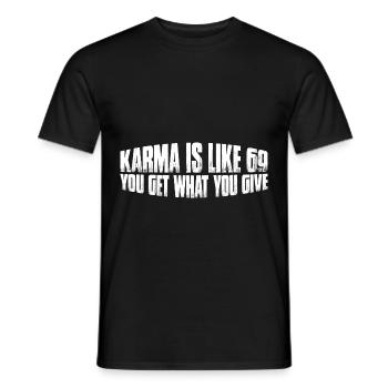 Le karma, c’est comme 69, tu reçois ce que tu donnes 18 - T-shirt homme - noir - Devant - AI Model Male 178 light (178cm)