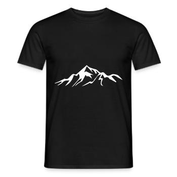 Mountains - (b) - Men's T-Shirt - black - Front - AI Model Male 178 light (178cm)
