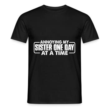 Annoying My Sister One Day At A Time 3 - Männer T-Shirt - Schwarz - Vorne - AI Model Male 178 light (178cm)