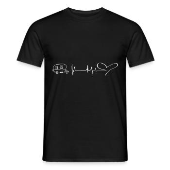 Heart - Heartbeat - Caravan - (12) - Men's T-Shirt - black - Front - AI Model Male 178 light (178cm)