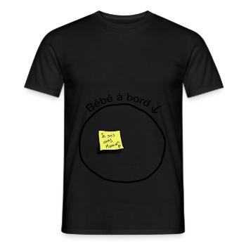 bébépapa - T-shirt homme - noir - Devant - AI Model Male 178 light (178cm)