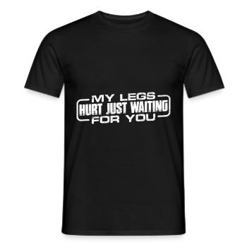 J’ai mal aux jambes en t’attendant 12 - T-shirt homme - noir - Devant - AI Model Male 178 light (178cm)