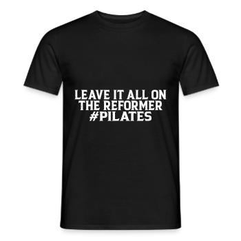 Leave It All On The Reformer #Pilates 8 - Men's T-Shirt - black - Front - AI Model Male 178 light (178cm)