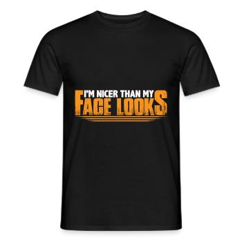 Je suis plus beau que mon visage n’en a l’air 4 - T-shirt homme - noir - Devant - AI Model Male 178 light (178cm)