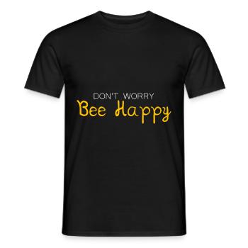 Don't Worry Bee Happy 27 - Men's T-Shirt - black - Front - AI Model Male 178 light (178cm)